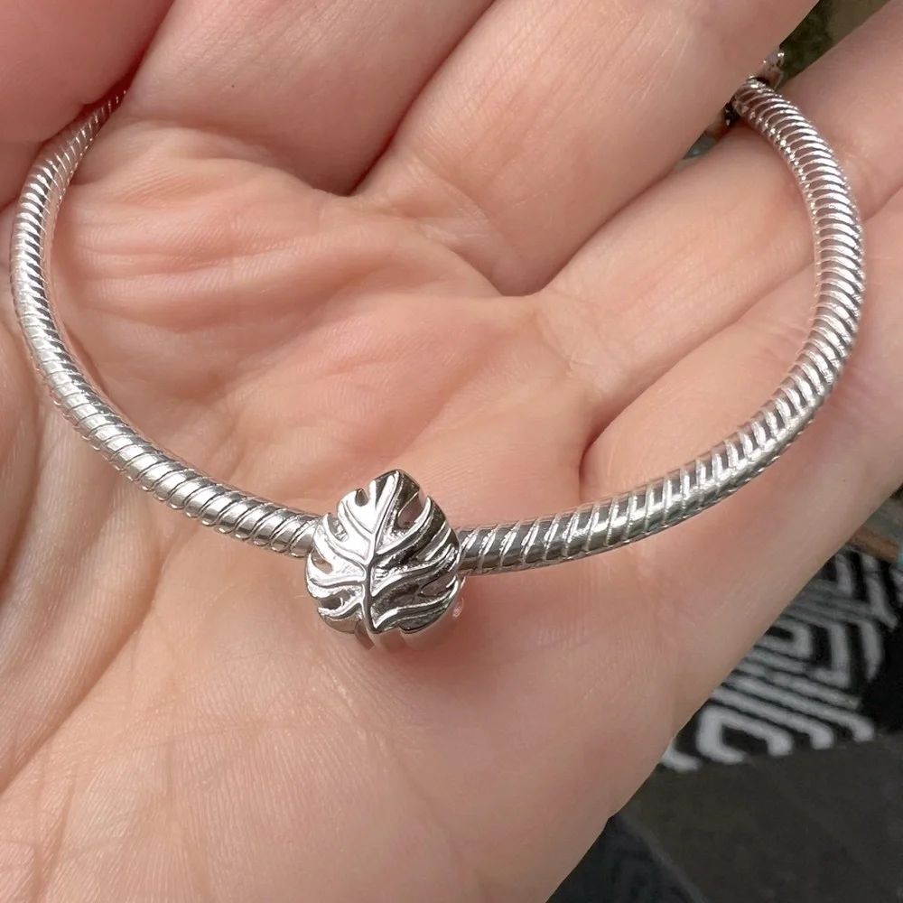 Monstera Leaf, European Charm for Bracelets S925